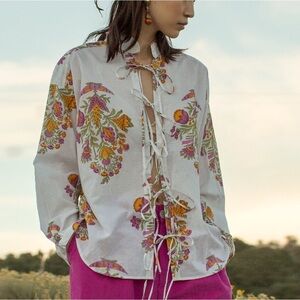 Alix Of Bohemia Willa Fleur Tie Shirt